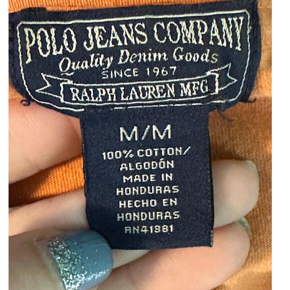 Polo Jeans Company orange graphic long sleeves tee size Medium - Picture 3 of 9